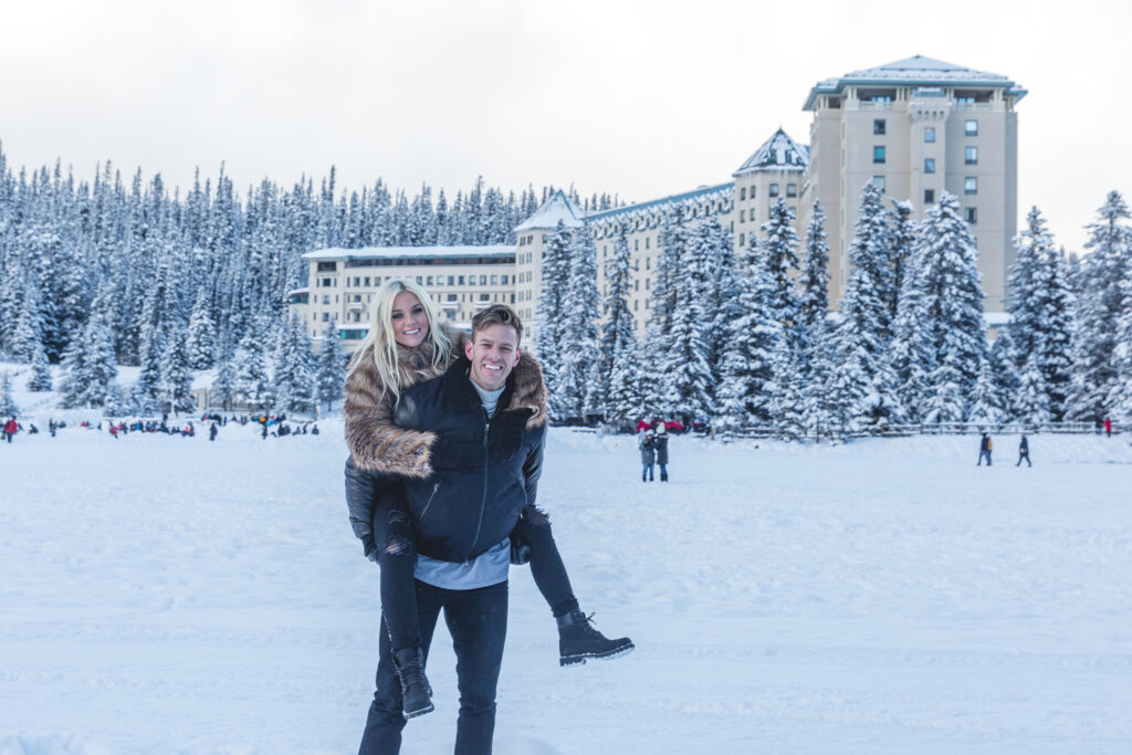 Lake Louise Engagement Photoshoot in the winter